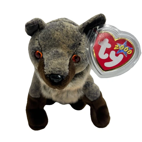 Ty Vintage Beanie Baby Howl the Wolf 2000 - Y2K