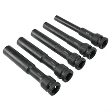 5Pcs Chrome Vanadium Steel 1/2 Inch Drive Hex Socket Set Wrench Adapter 8-14m...