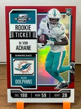 2023 Panini Contenders Optic Rookie Ticket De'Von Achane #67 Red /175 (RC)