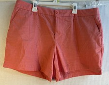 Magellan Women s Outdoor Chambray Shorts Coral Sailboat Size 16 Inseam 4.25