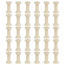 30Pcs Wooden Empty Spools Unfinished Wood Thread Bobbins 1.6"x0.9" Natural Color