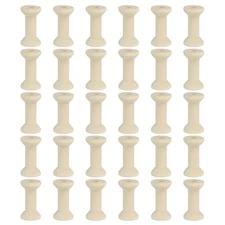 30Pcs Wooden Empty Spools Unfinished Wood Thread Bobbins 1.6"x0.9" Natural Color