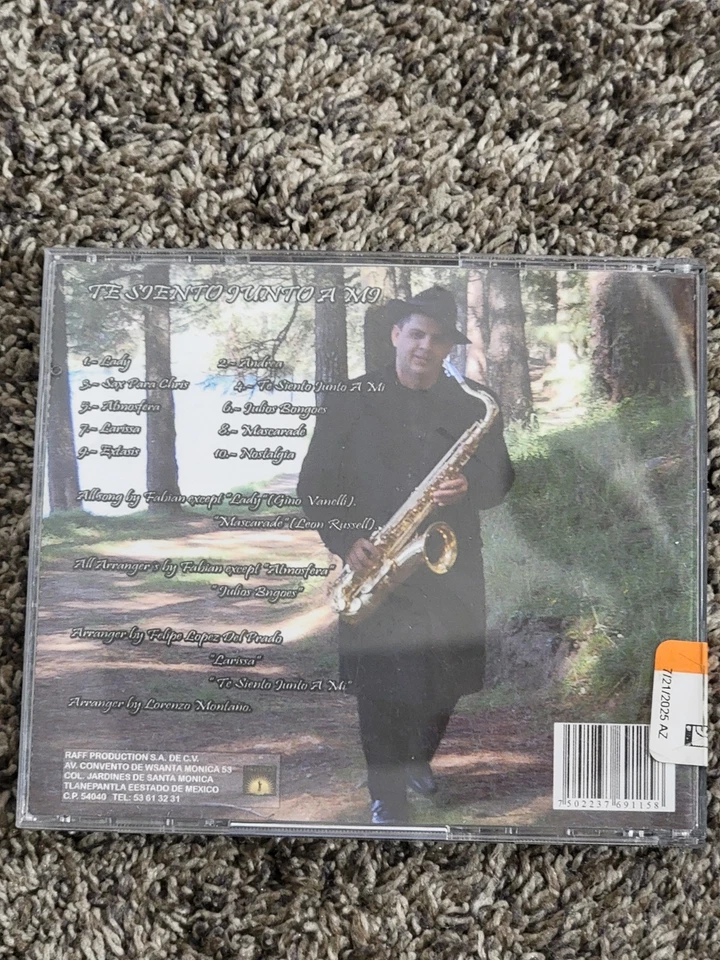 Fabian Te Siento Junto a Mi Vol 1 CD Raff Productions Mexico Latin Jazz Sax Foto 2 de 2
