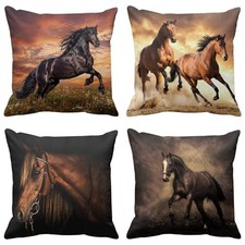 Throw Pillow Covers 18x18 Inches Set of 4 Horse Running 18" x 18" Pack of 4 