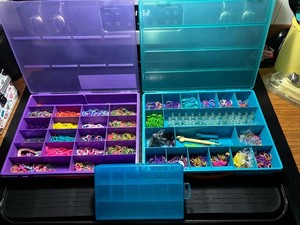 3 Rainbow Loom Cases With Loom and Bands Wow Great Deal