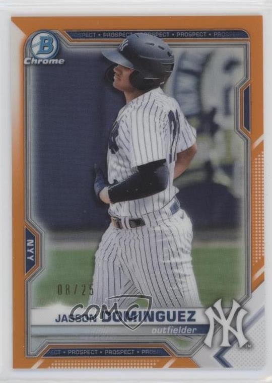 2021 Bowman Chrome Prospects Orange Refractor 8/25 Jasson Dominguez #BCP-13 0i5v