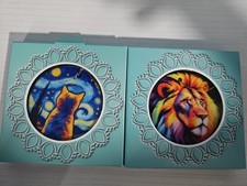 Custom Christmas Tree Cat And Lion Ornaments Set Of 2 Picture Is On Both Sides