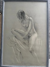 Original Framed Pencil Sketch Nude