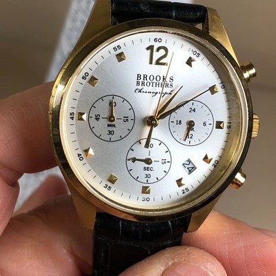 Brooks Brothers Women 346 Chronograph Leather Quartz Analog 37mm