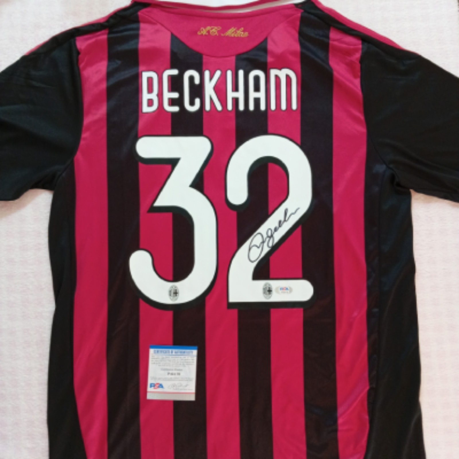 David Beckham Signed Autographed AC Milan Jersey #32 PSA/DNA COA