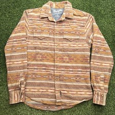 Wrangler Retro Premium Western Shirt Mens Medium Aztec Print Long Sleeve Snap