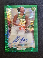 2024 Prizm WNBA Throwback Green Pulsar Jewell Loyd Auto /25 Seattle Storm TB-JL