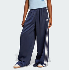 SIZE 2 - NEW adidas Adicolor Satin Wide Leg Track Pants WOMENS Casual JD0881