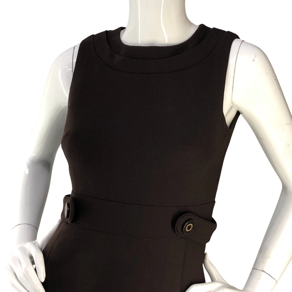 Vestido para mujer Tory Burch talla 2 funda sin mangas mezcla de lana elástico marrón Foto 2 de 4