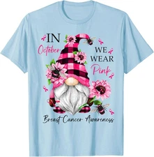 We Wear Pink Gnome Breast Cancer Awareness Unisex T-Shirt