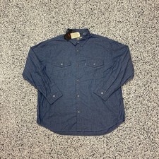 Levi's Strauss Silvertab Button Loose Shirt Mens L Blue Western Rodeo Cowboy New
