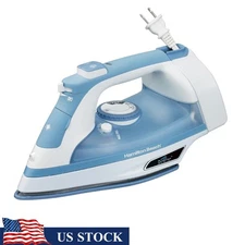 1500W Steam Iron Durathon Nonstick Soleplate Auto Shutoff Self Cleaning