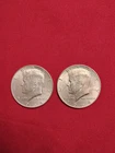 1964 Kennedy Half Dollar  - 90% Silver - Circulated Coin lot of 2