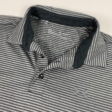 Under Armour HeatGear Polo Shirt Mens XL Gray Stripe Golf Performance Stretch