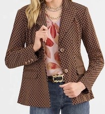 CABI NWT Medium The Dandy Slim Fit Tailored Pattern Blazer