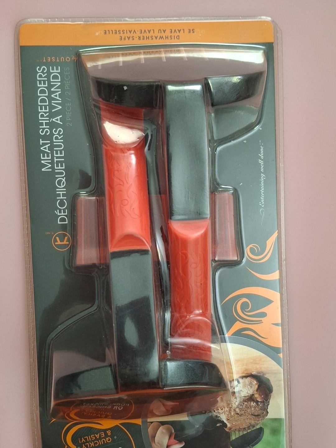 Set Of 2 Bbq Pork Claws Red Stainless Steel Kitchen Tool
