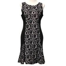 NWT MAEVE Anthropologie Sirena Lace MIDI Dress Sz L Black Fitted Romantic $148