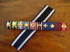 GERMAN RIBBON BAR  FOR WW1 SR OFFICER WITH IRON CROSS BUTTONHOLE RIBBON — photo 1