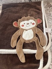Pre-owned Koala Baby Soft Brown Monkey Blanket Approximately 26 x36