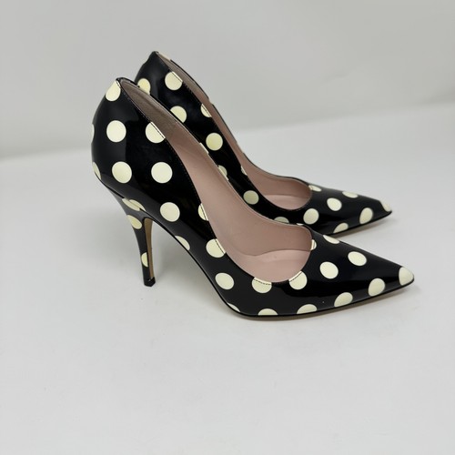 Kate Spade Damenschuhe Größe 6,5 gepunktete hochhackige Pumps hergestellt in Italien elegant - Bild 3 von 8