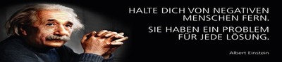 Holzschild 10x46 cm Einstein Zitat  Halt dich von negativen Menschen fern Deko G