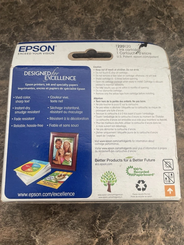 Epson 220 (T220120-S) Durabrite Ultra Black Ink Cartridge - Image 2 of 2