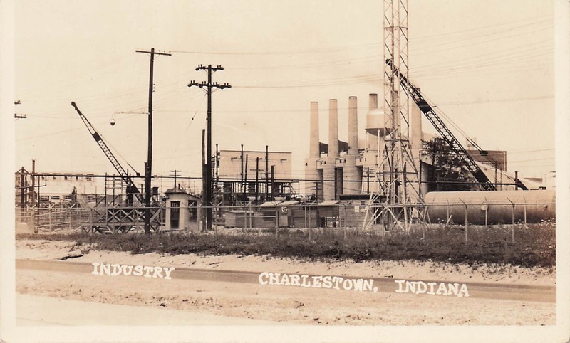 Real Photo RPPC Industry Industrial Charlestown Indiana IN Postcard