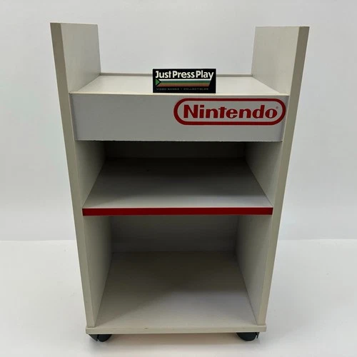 Vintage 1980s Nintendo NES Rolling Wood Console Storage Cart 22" Tall VGC