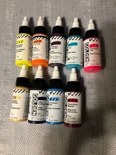 (9)Golden High Flow Acrylics 1 fl. oz.lot of 9 different HIGH SERIES
