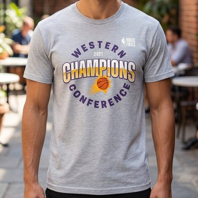 NBA Phoenix Suns 2021 Western Conference Champions Heather Grey Graphic T-Shirt