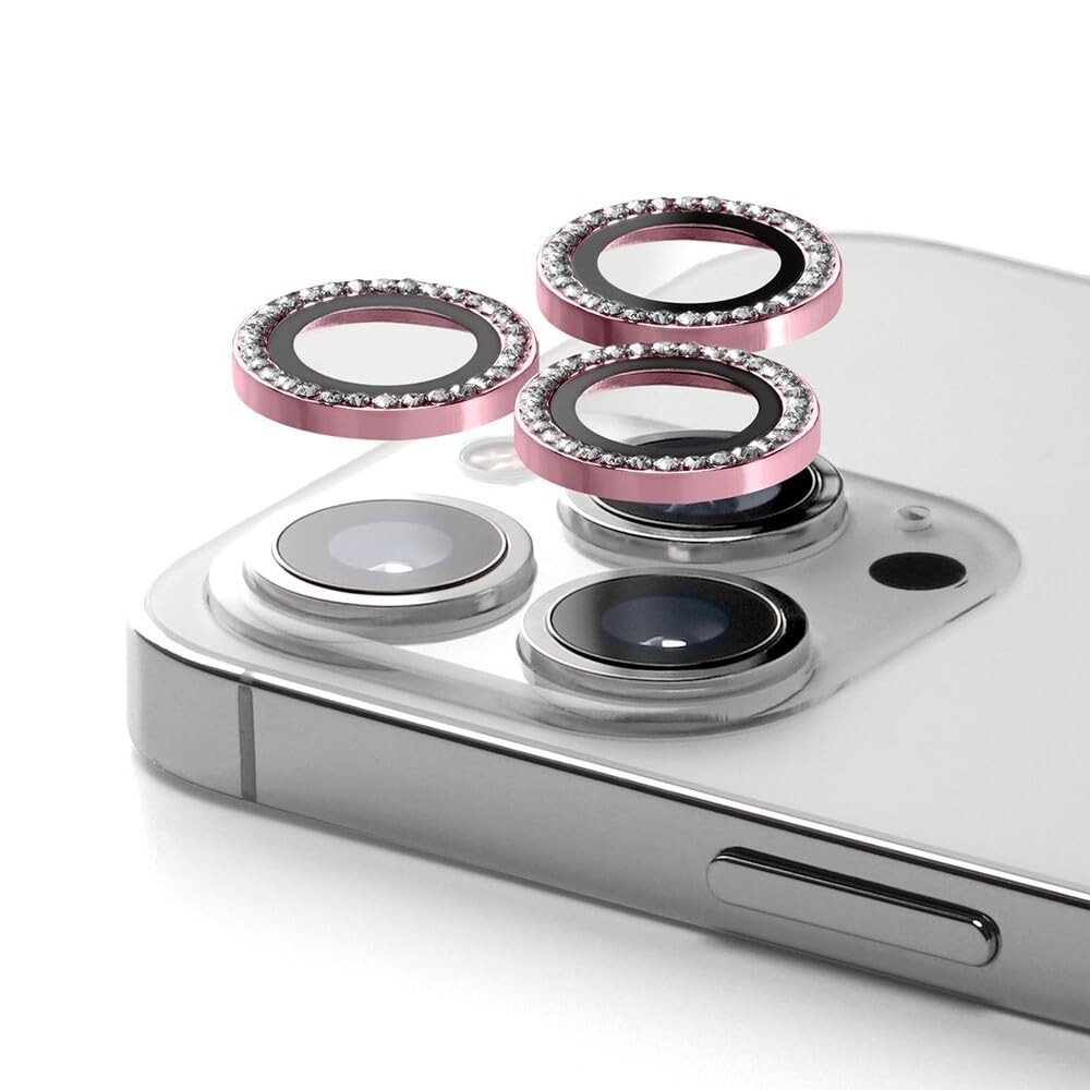 CASETiFY Rhinestone Camera Protector for iPhone 14 Pro Max - Sakura Pink Glitter Design-image