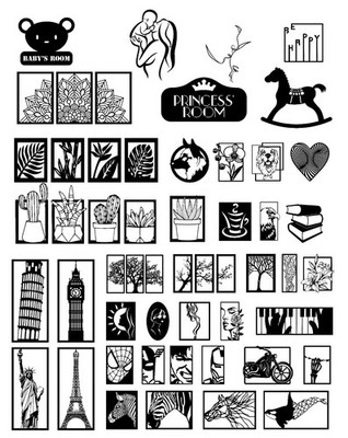 MEGA PACK +40 DXF SVG Ai Wall Art Designs on USB/CD   CNC Router Plasma Cutting