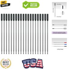 Black Ink Refills 20pcs, Replaceable Pens Refills, 1mm Medium Tip - Black