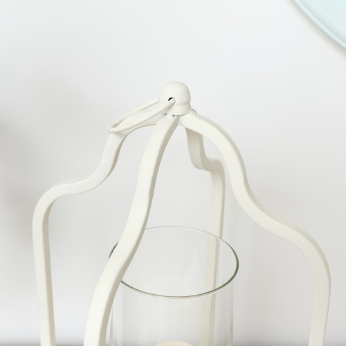Cream Metal Candle Light Lantern - Picture 2 of 6