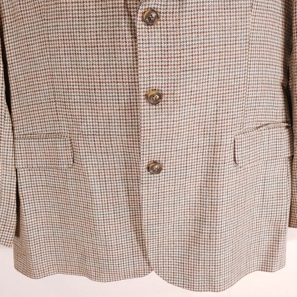Винтажный Riggings Sport пальто мужской 42R шелк шерсти льна гончая коричневый блейзер 3 Bttn - Изображение 4 из 4