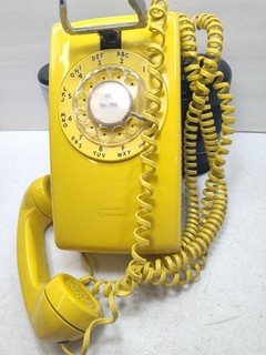 Vintage WESTERN ELECTRIC BELL C&P Rotary WALL PHONE YELLOW CS 554 Untested AS IS