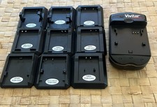 Vivitar Battery Charger with 8 Canon Adapter Plates LP-E6 NB-5L NB-2L BP-511