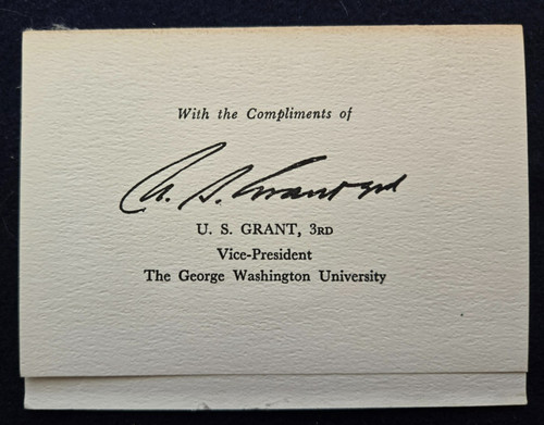 Ulysses S. Grant III Vice President George Washington University Signed Card