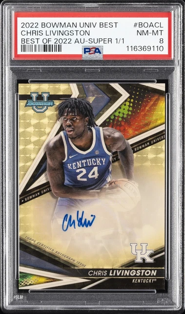 2022 BOWMAN UNIVERSITY BEST BEST OF 2022 AUTO #BOACL CHRIS LIVINGSTON 1/1 PSA 8