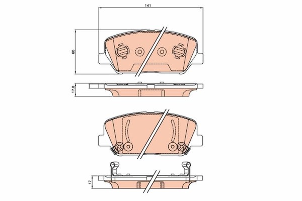 TRW BremsbelÄGe Bremsbelagsatz Vorne Passend FüR Hyundai Genesis KIA Optima-image