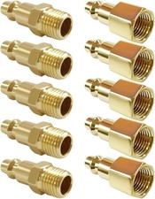 10PCS 1/4 Inch NPT Male  Female Industrial Air Hose Quick Connect Plug Brass