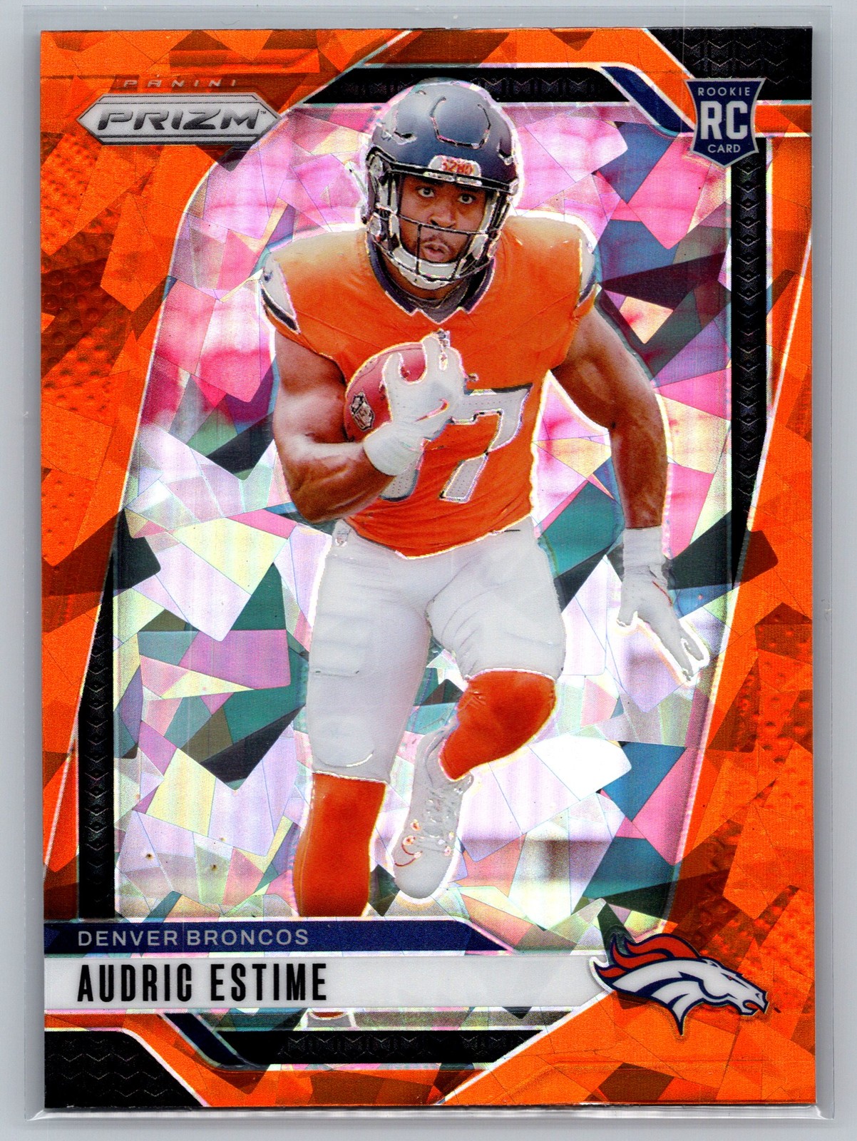 2024 Panini Prizm Audric Estime Orange Ice #306 Denver Broncos