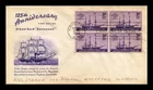 Dr Jim Stamps 3c Steamship Block First Day Cover Grimsland Cachet