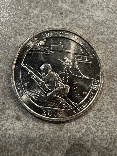 2019 W West Point Quarter War In The Pacific, Guam Circulated Nice Coin ( Look ) - Picture 2 of 2