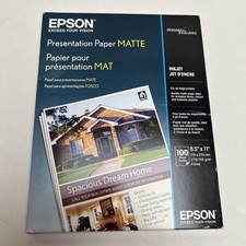 Epson Presentation Paper Matte, 8.5 x 11 Inch, 100 Count S041062 , White